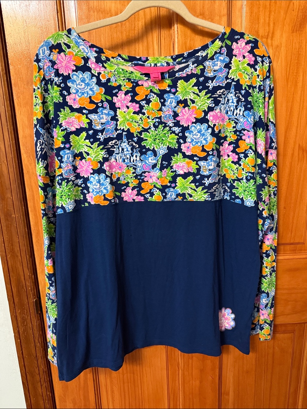 Lilly Pulitzer x Disney Navy & Floral Finn Long-Sleeve Tee Large